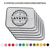 Kit com 6 Tapetes Adestradores de Alta Absorção 70x50 Sortidos - 200 Lavagens Vila Flor