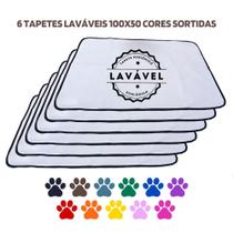 Kit com 6 Tapetes Adestradores Inteligente de Alta Absorção 100x70 Sortidos - 200 Lavagens