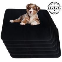 Kit com 6 Tapetes Adestradores Inteligente de Alta Absorção 70x50 Preto - 200 Lavagens Quality - Vila Flor