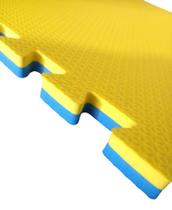 Kit com 6 Tatames Dupla Face Azul com Amarelo 50x50x2cm