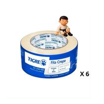 Kit com 6 tigre fita crepe larga 48x50 Kit com 6 tigre fita crepe larga 48x50