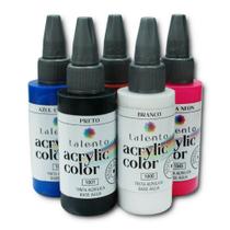 Kit com 6 Tinta Acrylic Color Modelismo 30ml Cores Artes