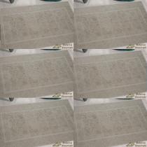 Kit com 6 Toalha de Piso para Banheiro Tapete Atoalhado para Chão Geométrico - 100% Algodão - 44 x 66 cm - Margex