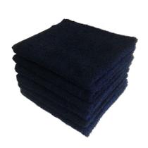 Kit Com 6 toalhas de Rosto para Salão 44 x 80cm - Preto