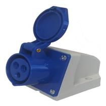 Kit Com 6 Tomadas De Sobrepor 2pt 32a 220 A 240v 50 A 60 hz Azul