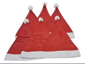 Kit Com 6 Touca Gorro Papai Noel Natal Gorrinho Vermelho