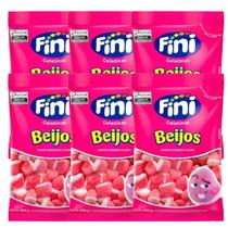 Kit Com 6 Un Balas Gelatina Fini Beijos De Morango 500g cada