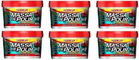 Kit Com 6 Unidades Massa De Polir Tira Riscos Luxcar 500g