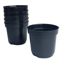 Kit Com 6 Vasos Para Plantio Pequeno P06 Preto 5,5x5 CM