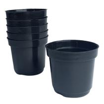 Kit Com 6 Vasos Para Plantio Pequeno P06 Preto 5,5x5 CM - Injeplastec