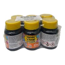 Kit com 6 Verniz Vitral Amarelo Cadmio 536 Acrilex 37ml Kit com 6 Verniz Vitral Amarelo Cadmio 536 Acrilex 37ml
