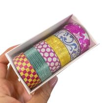 Kit com 6 Washitapes com Glitter