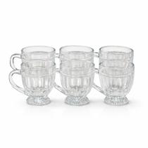 Kit com 6 Xicaras de Vidro 200ml Transparente Ideal para Café Chá e Bebidas Quentes