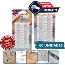Kit com 60 Clips Fixadores para Organização de Fios e Cabos Fácil Instalação e Alta Fixação Kit com 60 Clips Fixadores para Organização de Fios e Cabos Fácil Instalação e Alta Fixação