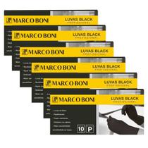 Kit Com 60 Luvas Black Profissional Tam P - Latex Marco Boni