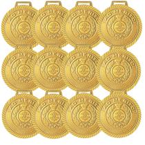 Kit com 60 Medalhas Rema Honra Ao Mérito 60mm com Fita Ouro/Prata/Bronze