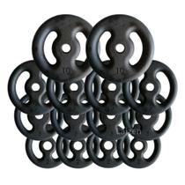 Kit Com 60kg De Anilhas De Ferro Fundido