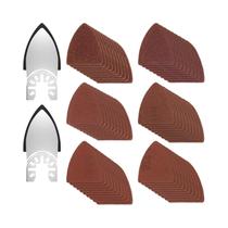 Kit com 62 Lixas Oscilantes Multiuso - Grãos 60-320 - Triangular, Gancho e Loop