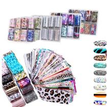 Kit Com 6Un Fitas Foil Transfere Adesivo Unha Gel Uv Porcelana