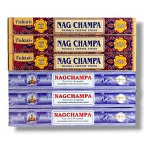 Kit com 6un - Incenso Massala Tulasi e Flute Nag Champa