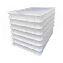 Kit Com 7 Caixas De Fermentação De Massa De Pizza + 2 Tampas