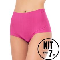 Kit Com 7 Calcinhas Boxer Cueca Feminina Shortinho Sem Costura Laser