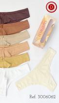 Kit Com 7 Calcinhas Fio Duplo De Microfibra , Cores Neutras -Diamantes Lingerie