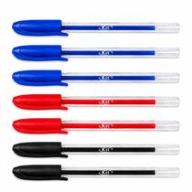 Kit com 7 Canetas Clear Ponta Fina Escrita Precisa e Design Transparente
