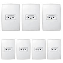 Kit Com 7 Conjuntos Tomada Simples 10a 4x2 Pial Plus