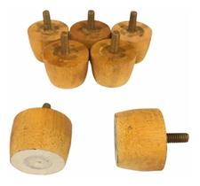 Kit com 7 pés de 3 cm baixinho para cama box cor Mel Kit com 7 pés de 3 cm baixinho para cama box cor Mel