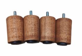 Kit com 7 Pés de Madeira de 6 cm para Cama Box e Móveis em Geral - Cor Mel