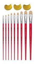 Kit Com 7 Pincéis Filbert Língua De Gato Linha 844 Tigre