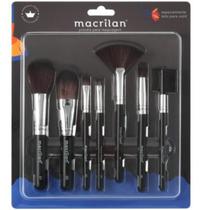 Kit Com 7 Pincéis Para Maquiagem Kp9-2a Macrilan Cor Preto Kit Com 7 Pincéis Para Maquiagem Kp9-2a Macrilan Cor Preto