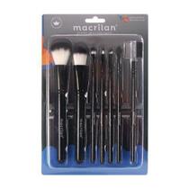 Kit com 7 Pincéis para Maquiagem - Macrilan Cor: Preto