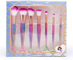 Kit Com 7 Pincéis Sereia Para Maquiagem Mermaid Fruta Cor