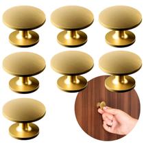 Kit Com 7 Puxador Dourado Fosco Escovado Redondo Móveis Armários Gavetas Kit Com 7 Puxador Dourado Fosco Escovado Redondo Móveis Armários Gavetas