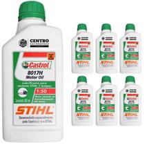 KIT Com 7 Unidades de Óleo 2 Tempos Castrol Stihl 500ml Lubrificante de Motor 2 Tempos