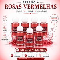 Kit com 7 Unidades Essência Rosas Vermelhas Amor Sedução Harmonização Espiritual Kit com 7 Unidades Essência Rosas Vermelhas Amor Sedução Harmonização Espiritual