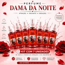 Kit com 7 Unidades Perfume Dama da Noite Sedução Encanto Magnetismo Espiritual Kit com 7 Unidades Perfume Dama da Noite Sedução Encanto Magnetismo Espiritual