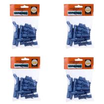 Kit Com 72 Bucha Plástica Azul Sem Parafuso Aba Anel 12Mm Kit Com 72 Bucha Plástica Azul Sem Parafuso Aba Anel 12Mm