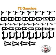 Kit Com 72 Ganchos Para Painel De Ferramenta Em Plástico Preto - AMZ