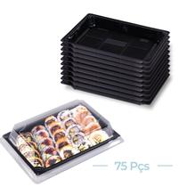 Kit Com 75 Embalagem Delivery Combinado Sushi P Atacado