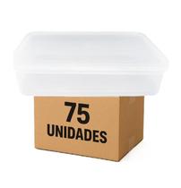 Kit Com 75 Potes 500ml Marmita Freezer Microondas Com Tampa Lacre