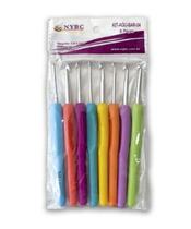 Kit Com 8 Agulhas Crochê Alumínio Plástico Coloridas Nybc