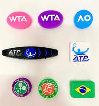 Kit com 8 Antivibradores WTA + AO + ATP + Roland Garros + Wimbledon + Bandeira do Brasil
