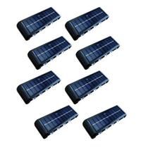 Kit Com 8 Arandelas Solares De 6 Leds Para Jardim Escadas E Muros Ilumine Seu Espaço Exterior De Forma Econômica E Eficiente Refletor Led Solar