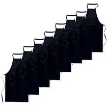 Kit com 8 Avental Frontal Liso Oxford Preto