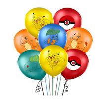 Kit Com 8 Balão Festa Pokemon Aniversário Pikachu Decoração Presente