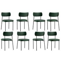 Kit com 8 Cadeira Mila Laminado Verde Musgo - FdECOR Kit com 8 Cadeira Mila Laminado Verde Musgo - FdECOR