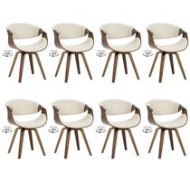 Kit com 8 Cadeiras Nicole Giratória para Sala de Jantar